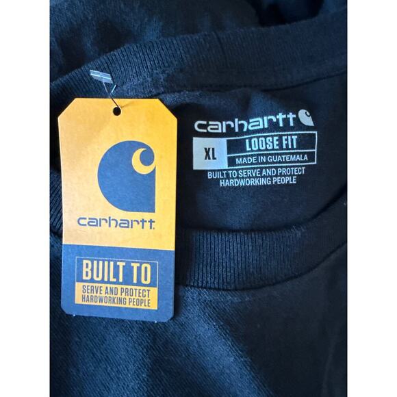 NWT Carhartt Mens XL Loose Fit Heavyweight Short-Sleeve Pocket T-Shirt in Black - Picture 5 of 8